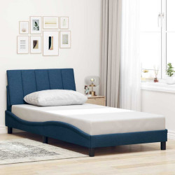 Estrutura de cama sem colchão hanko 100x200 cm tecido azul