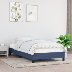 Estrutura de cama sem colchão 100x200 cm tecido azul
