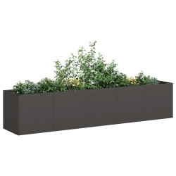 Vaso preto 200x40x40 cm aço laminado a frio