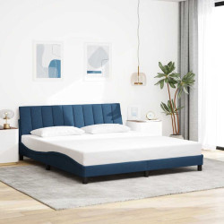 Estrutura de cama sem colchão hanko 180x200 cm tecido azul