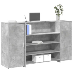 Balcão de recepção 180x50x103,5 cm madeira cinza cimento