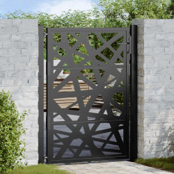 Portão de jardim preto 100x125 cm aço design leve