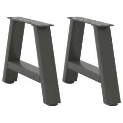Pés para mesa de centro em formato a, 2 peças, antracite, 40x(30-31) cm, aço