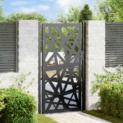 Portão de jardim preto 100x175 cm aço design leve