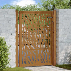Portão de jardim 100x150 cm em aço intemperizado com design de traços