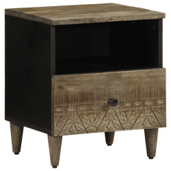 Mesa de cabeceira cinzento claro 40x33x46 cm