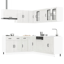 11 Peças armário de cozinha conjunto kalmar brilho branco