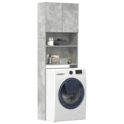 Armário máquina lavar roupa derivados madeira concreto cinza