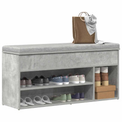 Banco sapateira 102x30,5x45 cm derivados cinzento cimento
