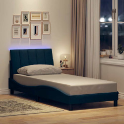 Estrutura de cama sem colchão hanko 90x190 cm tecido azul