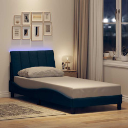 Estrutura de cama sem colchão hanko 90x200 cm tecido azul
