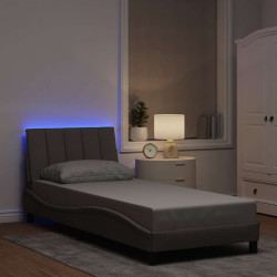 Estrutura de cama sem colchão hanko 90x190 cm tecido cinzento