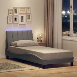 Estrutura de cama sem colchão hanko 90x190 cm tecido cinzento-claro