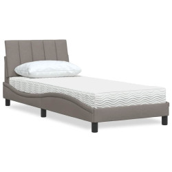 Cama com colchão hanko 80x200 cm tecido castanho-acinzentado