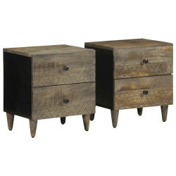 Mesas de cabeceira cinzento claro 2 pcs 40x33x46 cm