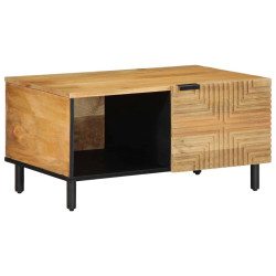 Mesa de centro castanho 80x50x40 cm madeira de mangueira maciça
