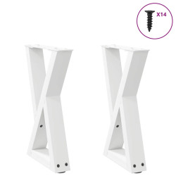 Pés para mesa de centro 2 peças, branco, 28x(42-43,3) cm, aço