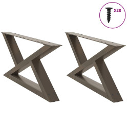 Pés para mesa de centro 2 peças aço natural 70x(30-31,3) cm aço