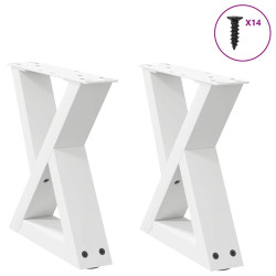 Pés para mesa de centro 2 peças, branco, 40x(30-31,3) cm, aço
