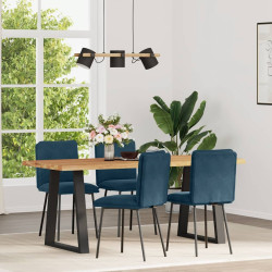 Cadeiras de jantar 4 pcs veludo azul