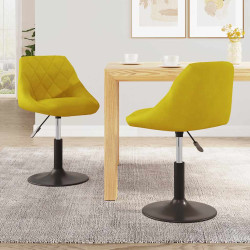 Cadeiras de jantar giratórias 2 pcs veludo amarelo mostarda