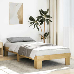 Estrutura de cama sem colchão 75x190 cm carvalho de maciça