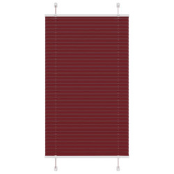 Plissado cego bordéus vermelho 80x100 cm largura tecido 79,4 cm