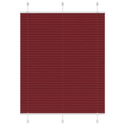 Plissado cego bordéus vermelho 110x100 cm largura tecido