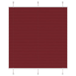 Plissado cego bordéus vermelho 120x100 cm largura tecido