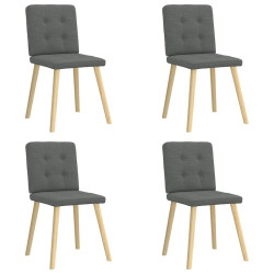 Cadeiras de jantar 4 pcs tecido cinzento-escuro