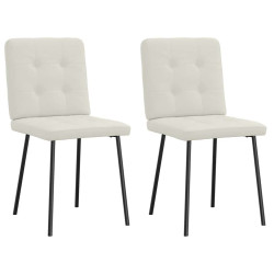Cadeiras de jantar 2 pcs veludo cor creme