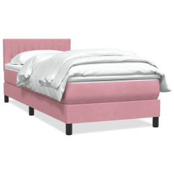 Cama com molas/colchão 80x220 cm veludo rosa