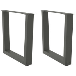 Pés para mesa de centro em forma de v, 2 peças, antracite, 60x (42-43,3) cm, aço