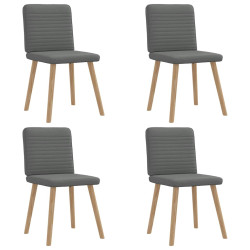 Cadeiras de jantar 4 pcs tecido cinzento-escuro