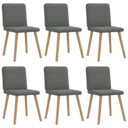Cadeiras de jantar 6 pcs tecido cinzento-escuro