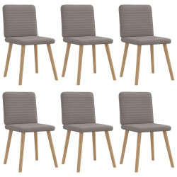 Cadeiras de jantar 6 pcs tecido cinzento-acastanhado