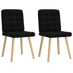 Cadeiras de jantar 2 pcs tecido preto