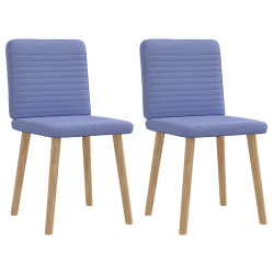 Cadeiras de jantar 2 pcs jeans tecido azul