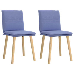 Cadeiras de jantar 2 pcs jeans tecido azul