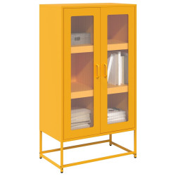Aparador alto 68x39x123 cm aço amarelo mostarda