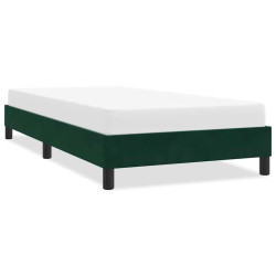 Estrutura de cama sem colchão 90x220 cm veludo verde-escuro