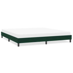 Estrutura de cama sem colchão 200x210 cm veludo verde-escuro