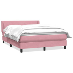 Cama com molas/colchão 140x220 cm veludo rosa