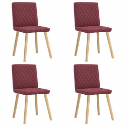 Cadeiras de jantar 4 pcs tecido vermelho tinto