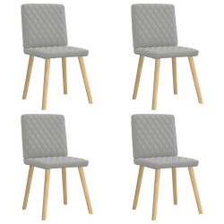 Cadeiras de jantar 4 pcs tecido cinza nuvem
