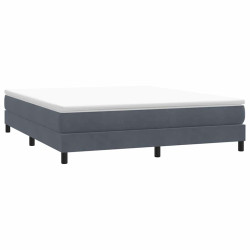 Cama sem molas/colchão 180x210 cm veludo cinzento-escuro