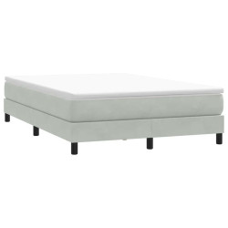 Box cama de primavera sem colchão cinzento claro 140x210 cm