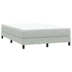Box cama de molas sem colchão cinzento claro 160x210 cm veludo