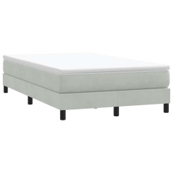 Box cama de primavera sem colchão cinzento claro 120x210 cm