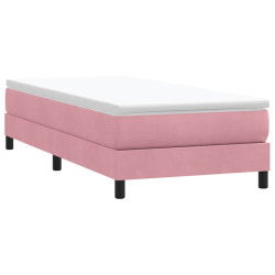 Box cama de primavera sem colchão rosa 90x210 cm veludo